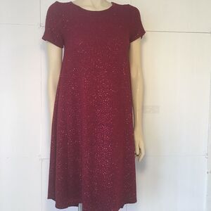 LuLaRoe Red Sparkly Carly Dress
